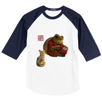 A Frog And A Kitty Baseball Sleeve Shirt