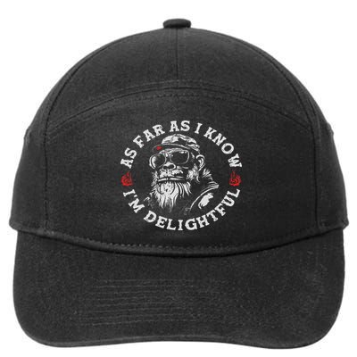 As Far As I Know I'm Delightful Funny Monkey Humor 7-Panel Snapback Hat