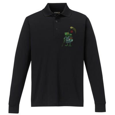 A Frog And His Son Performance Long Sleeve Polo