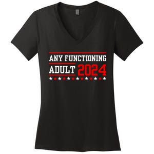 Any Functioning Adult 2024 Women's V-Neck T-Shirt