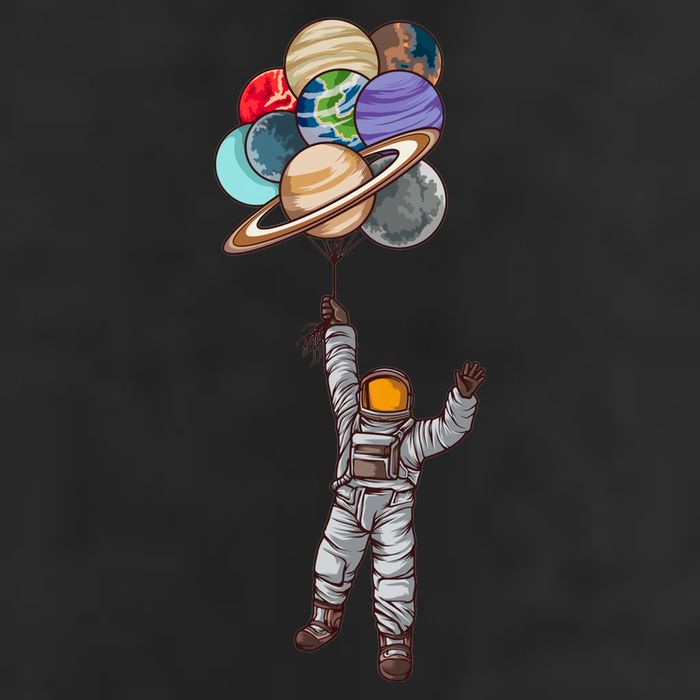 Astronaut Flying Away On Balloons Cool Comfort Performance Bucket Hat