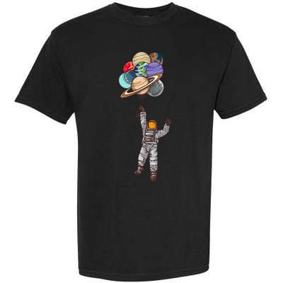 Astronaut Flying Away On Balloons Garment-Dyed Heavyweight T-Shirt