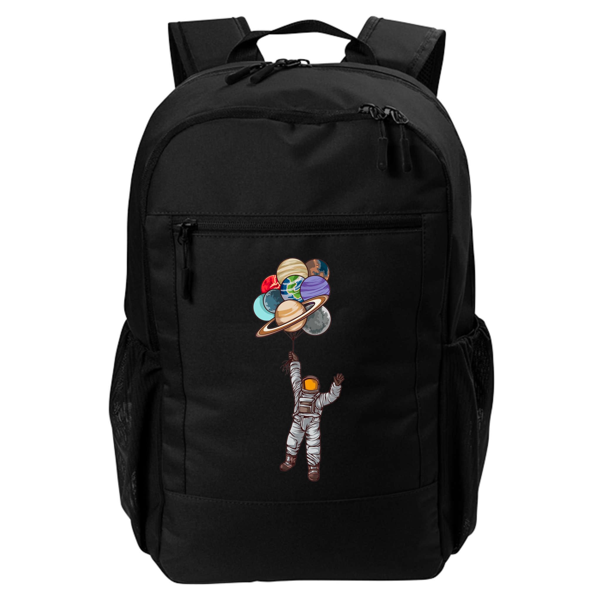 Astronaut Flying Away On Balloons Backpack