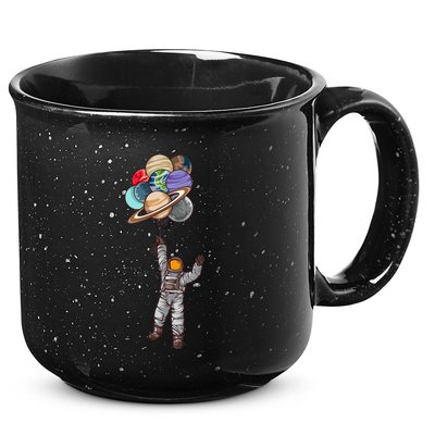 Astronaut Flying Away On Balloons 15oz Campfire Ceramic Mug