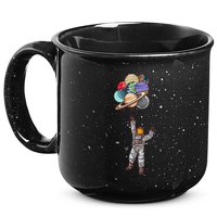 Astronaut Flying Away On Balloons 15oz Campfire Ceramic Mug