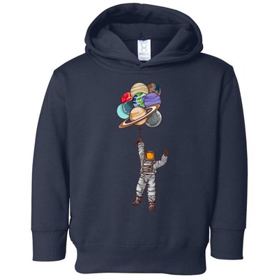 Astronaut Flying Away On Balloons Toddler Hoodie