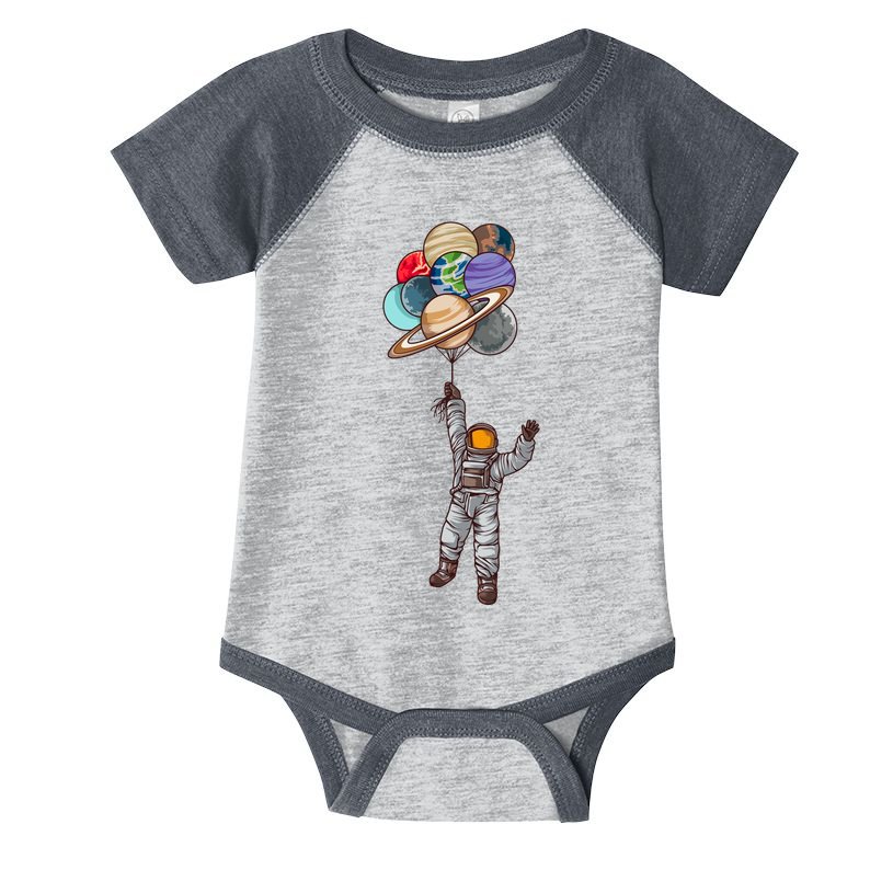 Astronaut Flying Away On Balloons Infant Baby Jersey Bodysuit