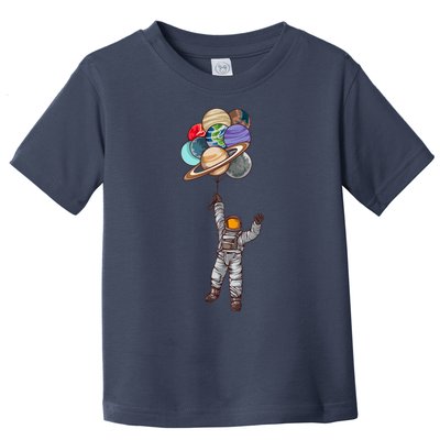 Astronaut Flying Away On Balloons Toddler T-Shirt