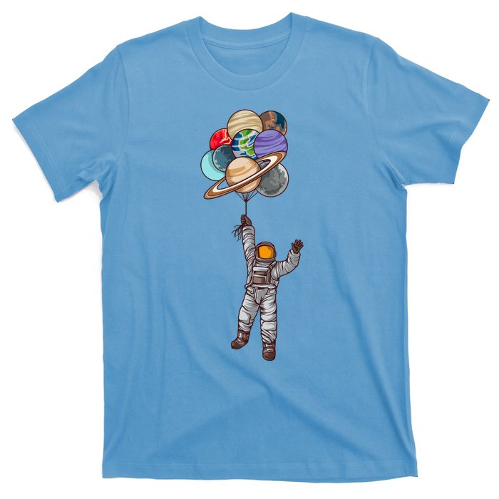 Astronaut Flying Away On Balloons T-Shirt