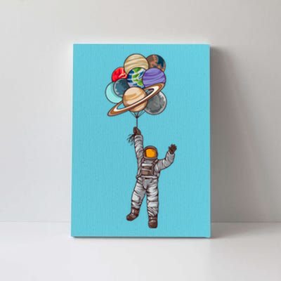 Astronaut Flying Away On Balloons Canvas