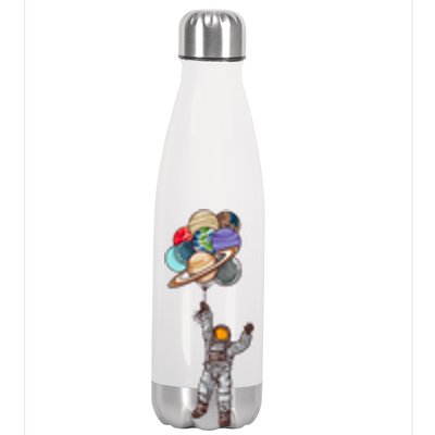 Astronaut Flying Away On Balloons Stainless Steel Insulated Water Bottle