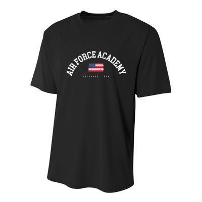 Air Force Academy Co American Flag Usa City Name Cute Gift Youth Performance Sprint T-Shirt