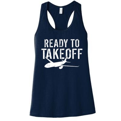 Airplane Flying Aircraft Ready To Take Off Pilot Premium Women's Racerback Tank