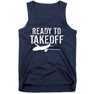 Airplane Flying Aircraft Ready To Take Off Pilot Premium Tank Top