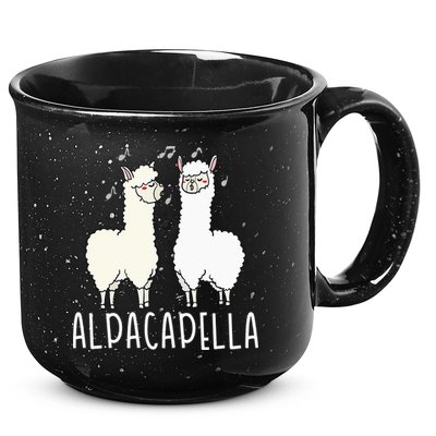 Alpacapella - Funny A Cappella Alpaca Singing Pun 15oz Campfire Ceramic Mug