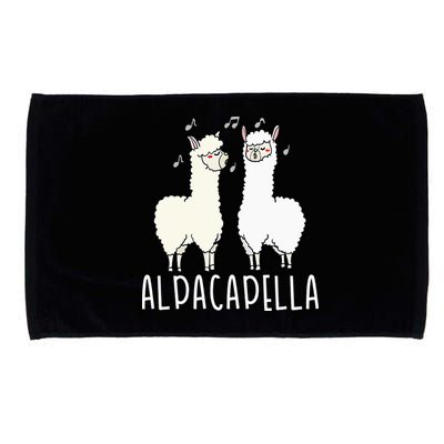 Alpacapella - Funny A Cappella Alpaca Singing Pun Microfiber Hand Towel