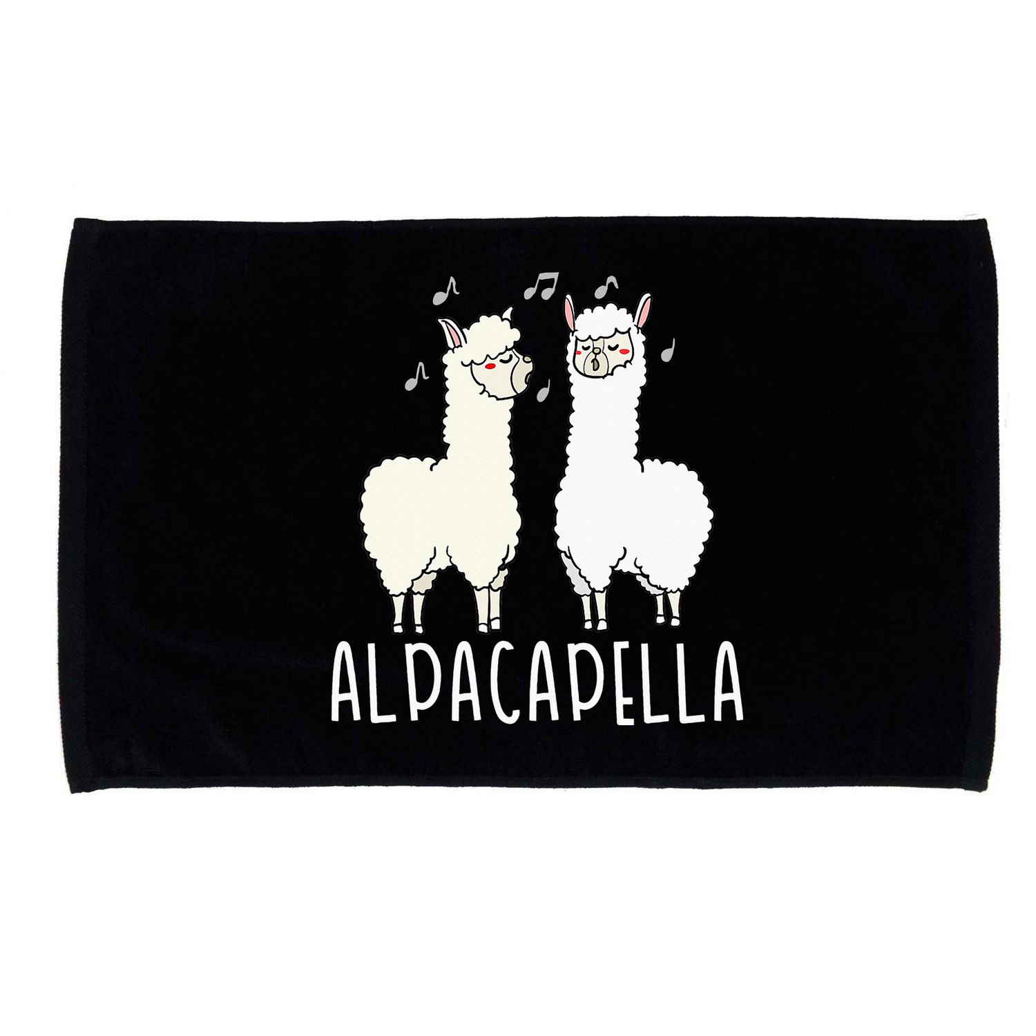 Alpacapella - Funny A Cappella Alpaca Singing Pun Microfiber Hand Towel