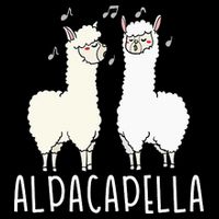 Alpacapella - Funny A Cappella Alpaca Singing Pun Cropped Pullover Crew