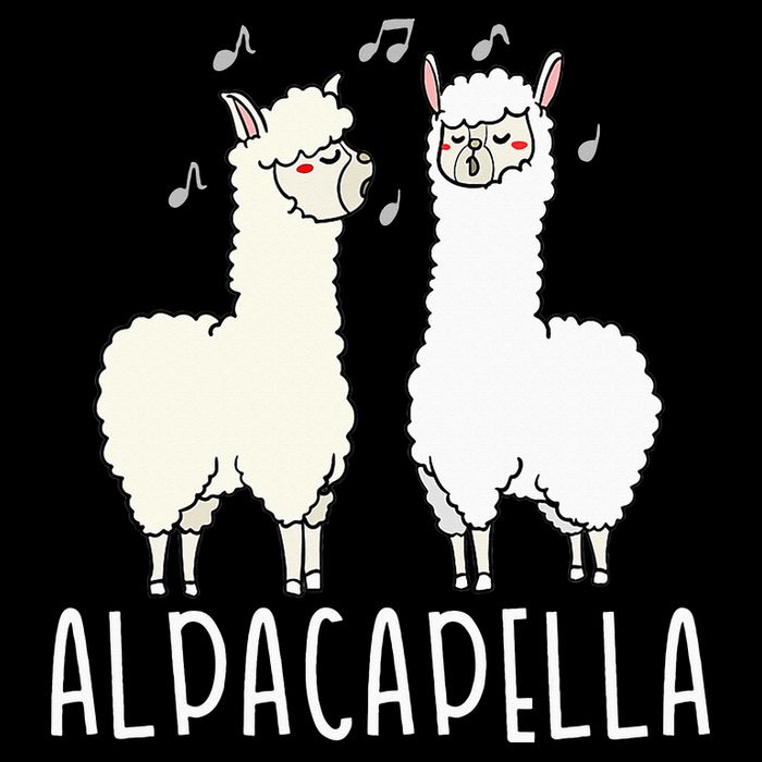 Alpacapella - Funny A Cappella Alpaca Singing Pun Cropped Pullover Crew