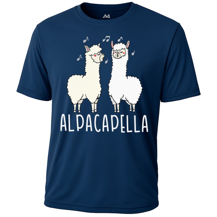 Alpacapella - Funny A Cappella Alpaca Singing Pun Cooling Performance Crew T-Shirt