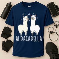 Alpacapella - Funny A Cappella Alpaca Singing Pun Cooling Performance Crew T-Shirt