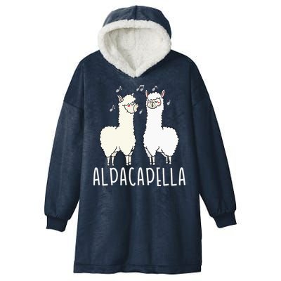 Alpacapella - Funny A Cappella Alpaca Singing Pun Hooded Wearable Blanket