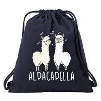 Alpacapella - Funny A Cappella Alpaca Singing Pun Drawstring Bag