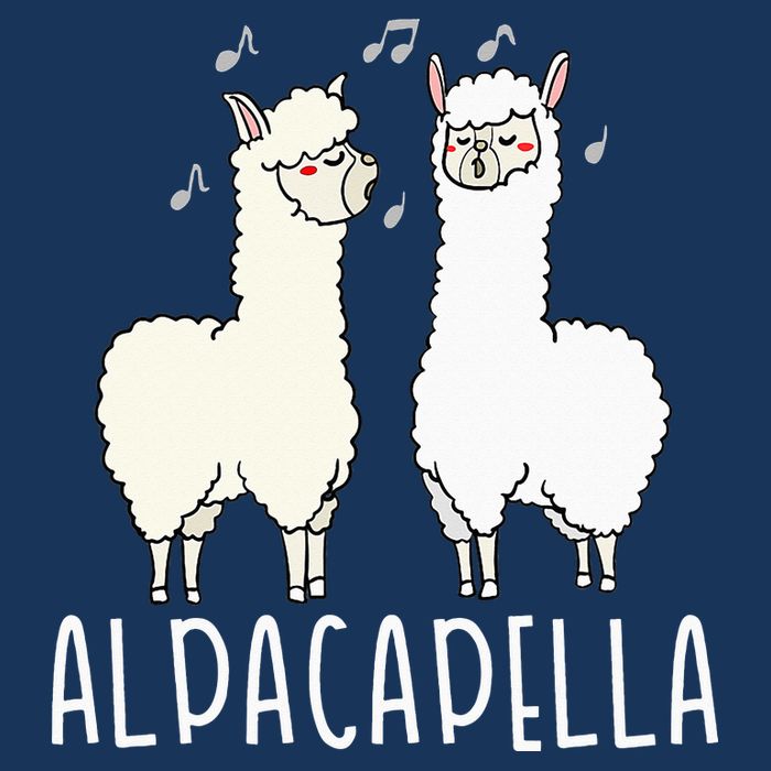 Alpacapella - Funny A Cappella Alpaca Singing Pun Drawstring Bag