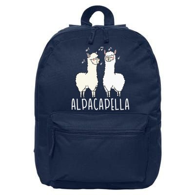 Alpacapella - Funny A Cappella Alpaca Singing Pun 16 in Basic Backpack