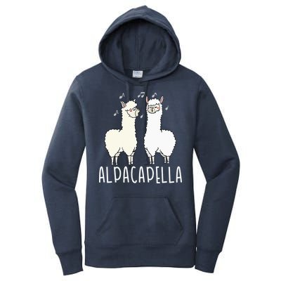 Alpacapella - Funny A Cappella Alpaca Singing Pun Women's Pullover Hoodie