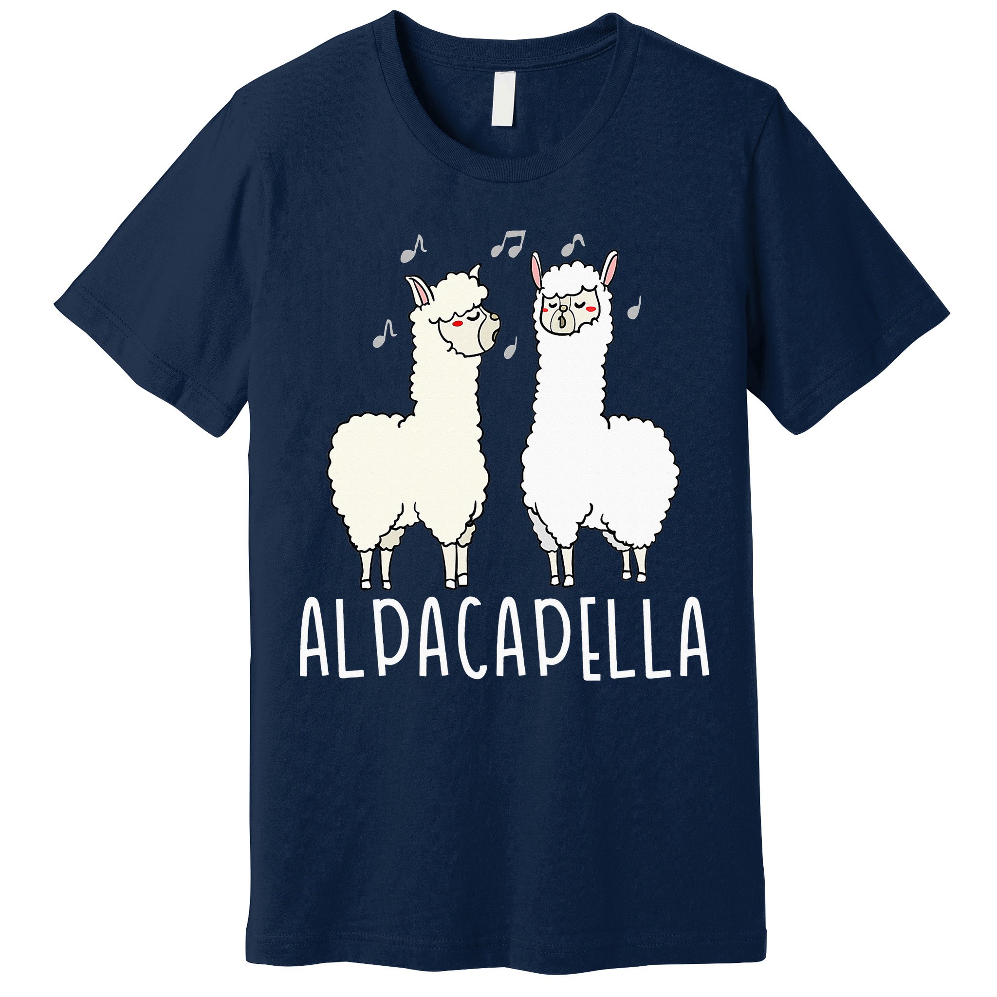 Alpacapella - Funny A Cappella Alpaca Singing Pun Premium T-Shirt