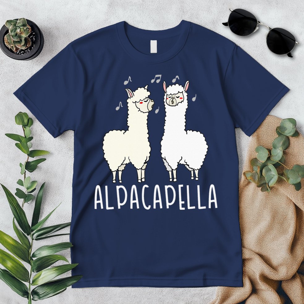 Alpacapella - Funny A Cappella Alpaca Singing Pun Premium T-Shirt