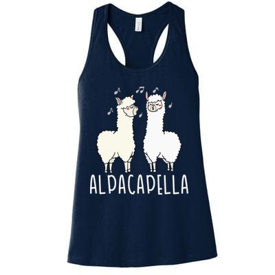 Alpacapella - Funny A Cappella Alpaca Singing Pun Womens Tank Top