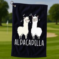 Alpacapella - Funny A Cappella Alpaca Singing Pun Golf Towel