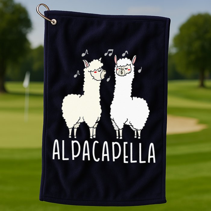 Alpacapella - Funny A Cappella Alpaca Singing Pun Golf Towel