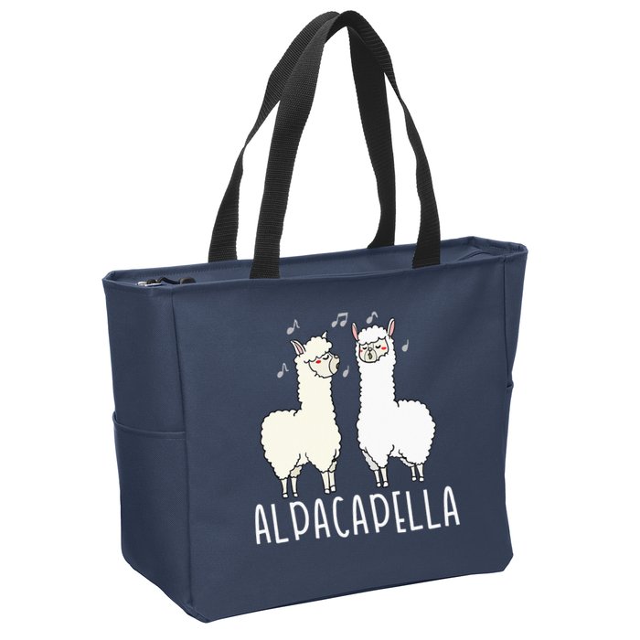 Alpacapella - Funny A Cappella Alpaca Singing Pun Zip Tote Bag