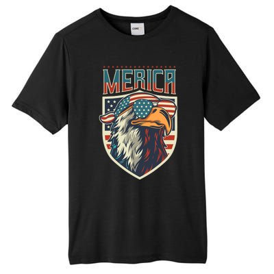 American Flag Bald Eagle 4th of July Patriotic USA Gift Tall Fusion ChromaSoft Performance T-Shirt