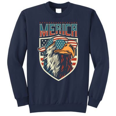 American Flag Bald Eagle 4th of July Patriotic USA Gift Sweatshirt