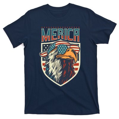 American Flag Bald Eagle 4th of July Patriotic USA Gift T-Shirt