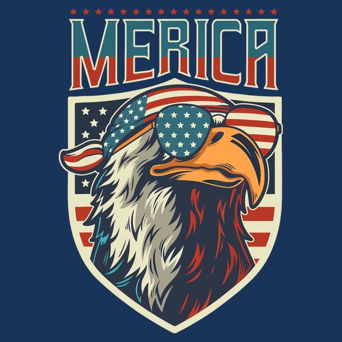 American Flag Bald Eagle 4th of July Patriotic USA Gift Womens Tank Top