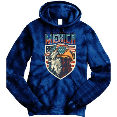 American Flag Bald Eagle 4th of July Patriotic USA Gift Tie Dye Hoodie