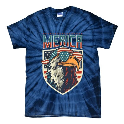 American Flag Bald Eagle 4th of July Patriotic USA Gift Tie-Dye T-Shirt