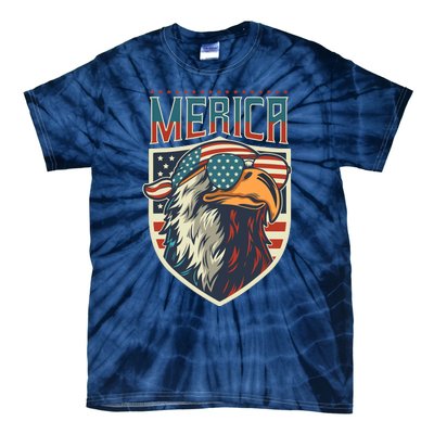 American Flag Bald Eagle 4th of July Patriotic USA Gift Tie-Dye T-Shirt