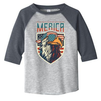 American Flag Bald Eagle 4th of July Patriotic USA Gift Toddler Fine Jersey T-Shirt
