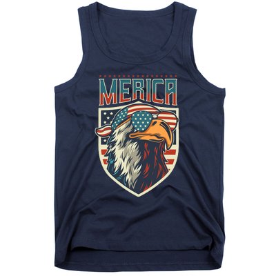 American Flag Bald Eagle 4th of July Patriotic USA Gift Tank Top