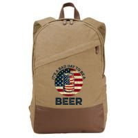 American Flag Beer Glass Its A B.A.D Day To Be A Beer Cotton Canvas Backpack