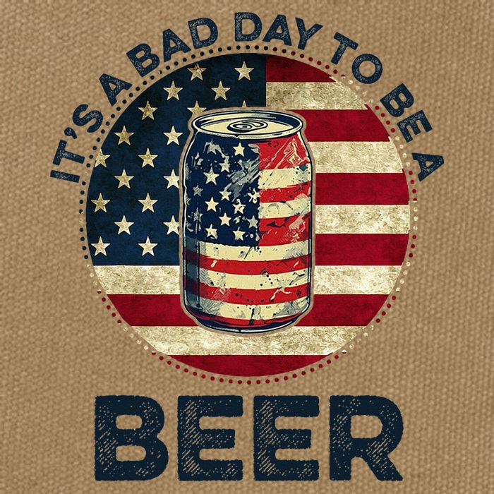 American Flag Beer Glass Its A B.A.D Day To Be A Beer Cotton Canvas Backpack