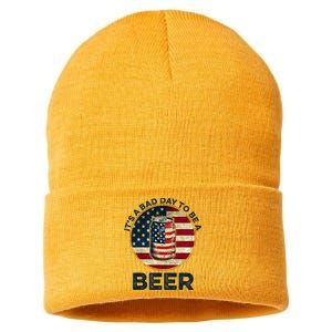 American Flag Beer Glass Its A B.A.D Day To Be A Beer Sustainable Knit Beanie