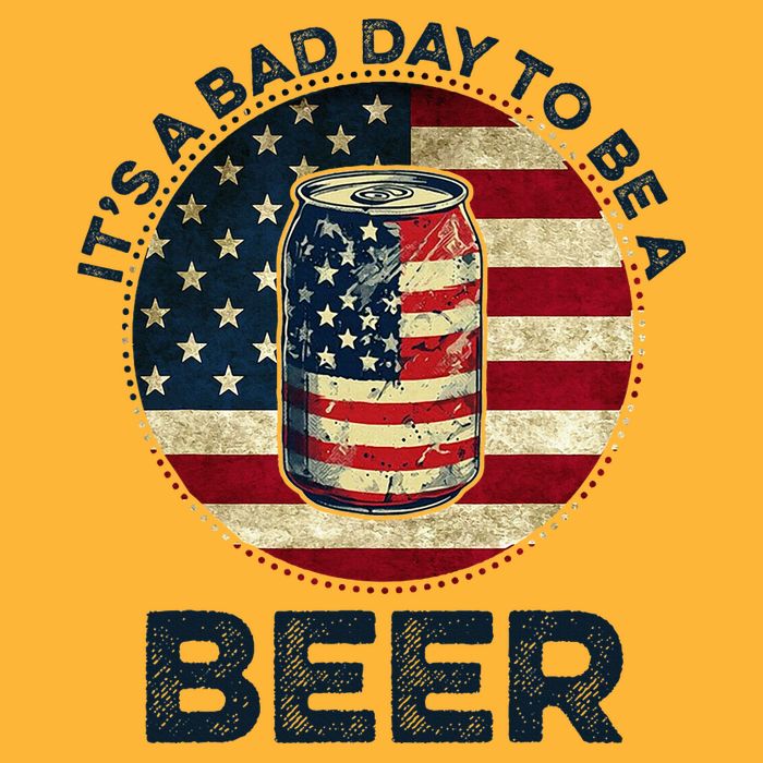 American Flag Beer Glass Its A B.A.D Day To Be A Beer Pom Pom 12in Knit Beanie