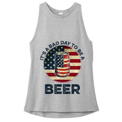 American Flag Beer Glass Its A B.A.D Day To Be A Beer Ladies PosiCharge Tri-Blend Wicking Tank